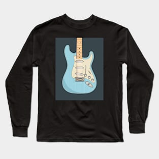 Daphne Blue Strat Guitar Long Sleeve T-Shirt